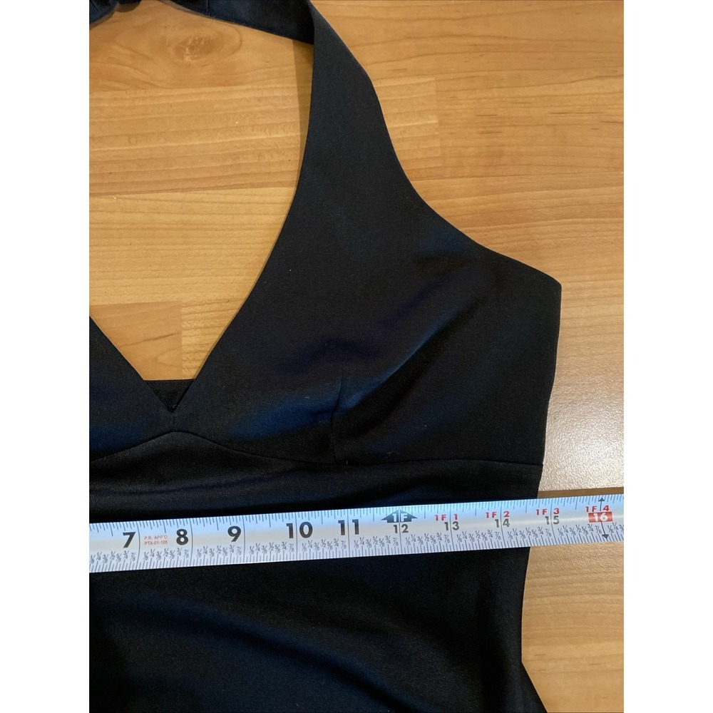 BCBG Maxazria Black Satin Halter Maxi Dress Formal Minimalist Slip Y2K Size 6 - Picture 11 of 13